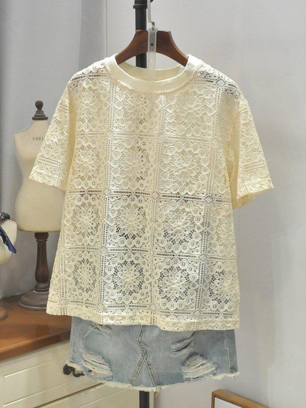 Casual Solid Round Neck Short Sleeve Tops