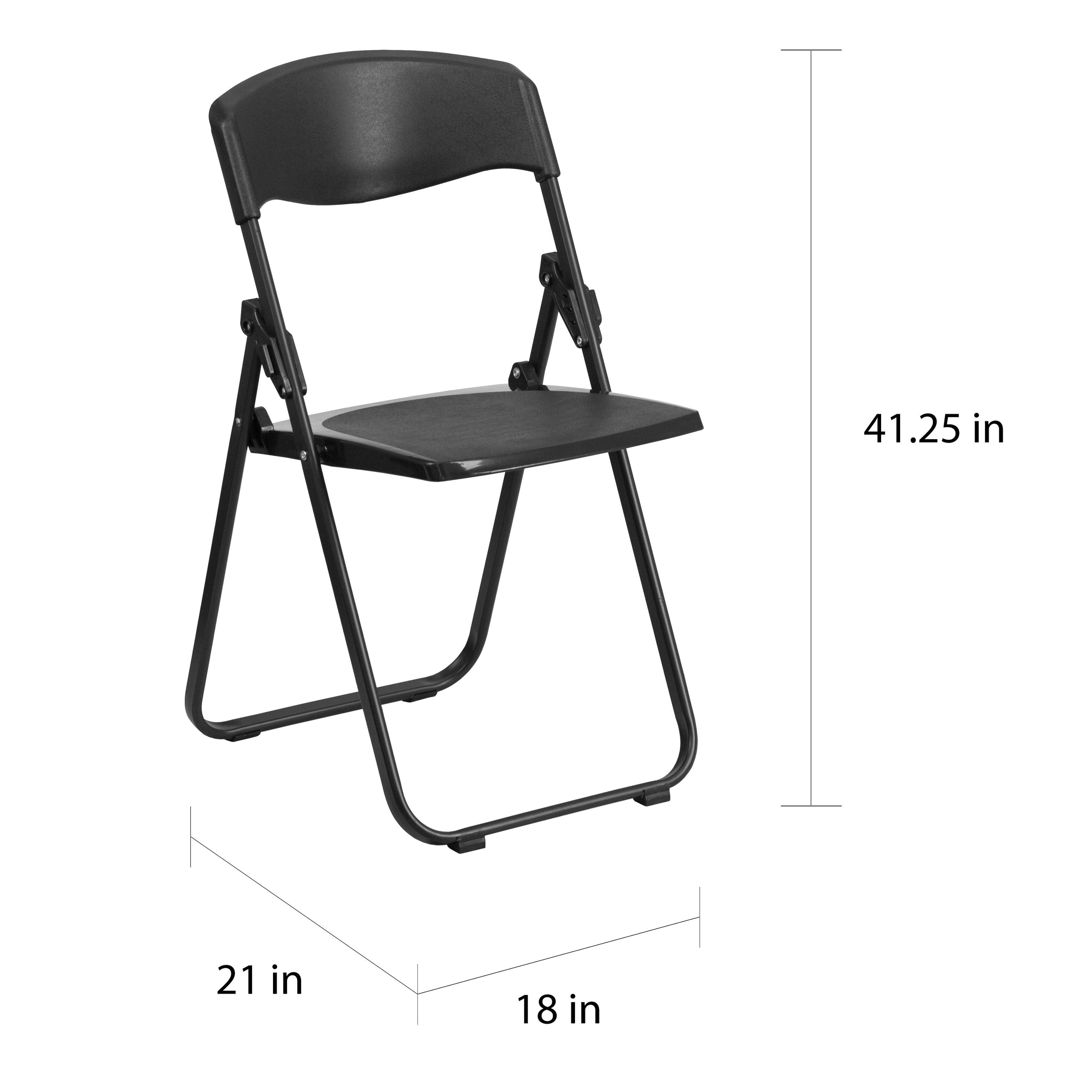 500 lb. Capacity Heavy-Duty Folding Chairs (Pack of 6) Black