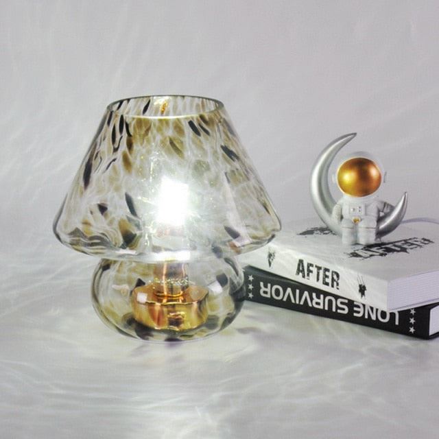 Glass Mushroom Table Lamp Living Room Bedroom Bedside Table Lamp