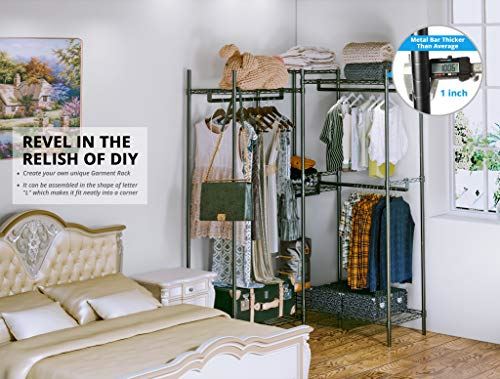 Upgrade 5 Tiers Wire Garment Rack with 74.4′′ L x 18′′ L x 72.4′′