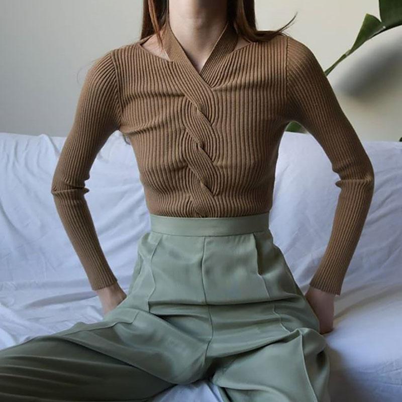 Women's Vintage Cross Knit Top