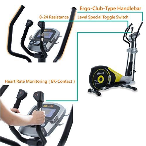 V-450X Standard Stride 18” Programmable Elliptical Exercise Cross Trainer with Adjustable Arms and Pedals and HRC Control Program