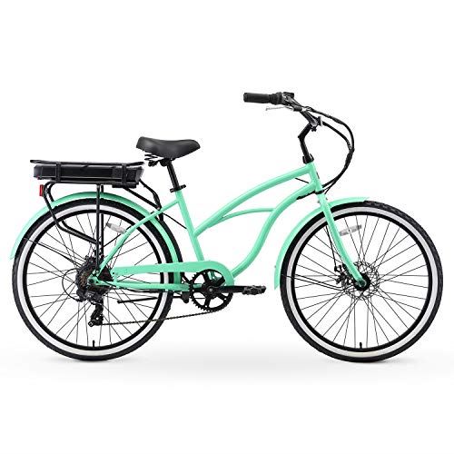 The Block Women’s Electric Bicycle, 7-Speed Beach Cruiser Ebike