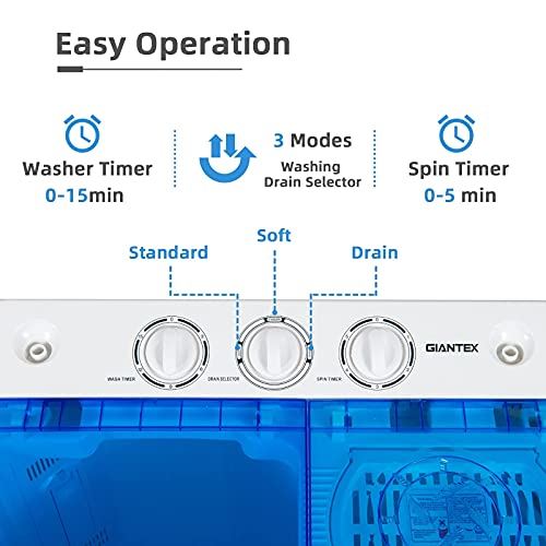 Dryer Combo, 22lbs Capacity 13.2 lbs Washing 8.8 lbs Spinning, w/Timer