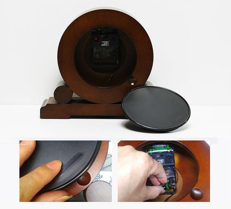 Weilingdun Music Hourly Chiming Europe Antique Wooden Mute Quartz Desktop Clock