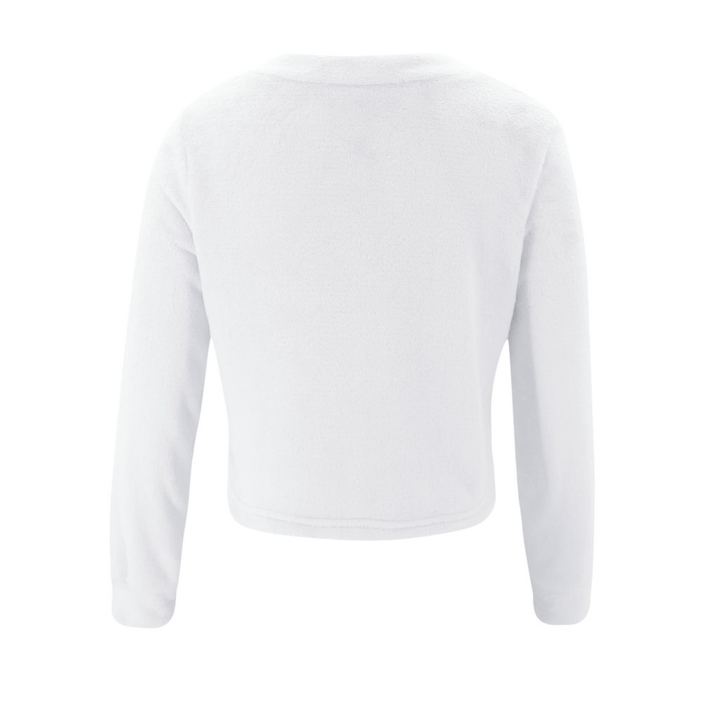 Autumn Short Plush Coat with Pop Sleeves