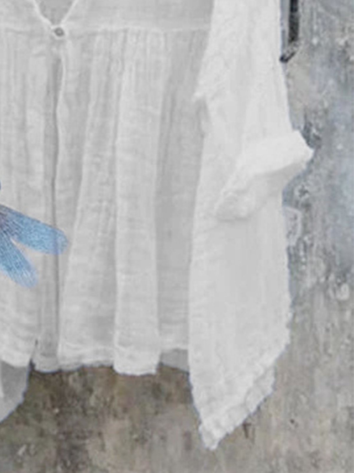 Casual vintage printed cotton top