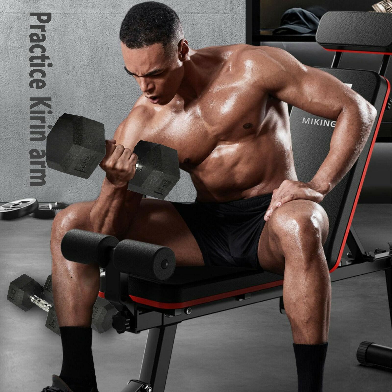 10Pair Rubber Dumbbells 5-50 lb with Dumbbells Rack Hexagonal Home Gym Equipment