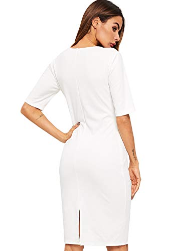 Shein 女式短袖优雅紧身铅笔连衣裙