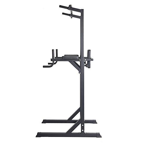 KARMAS PRODUCT Power Tower Adjustable Height Standing Pull Up Bar Dip Station