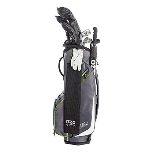 Izzo Golf Izzo Ultra-Lite Cart Golf Bag With Single Strap & Exclusive Features, Gray/Lime