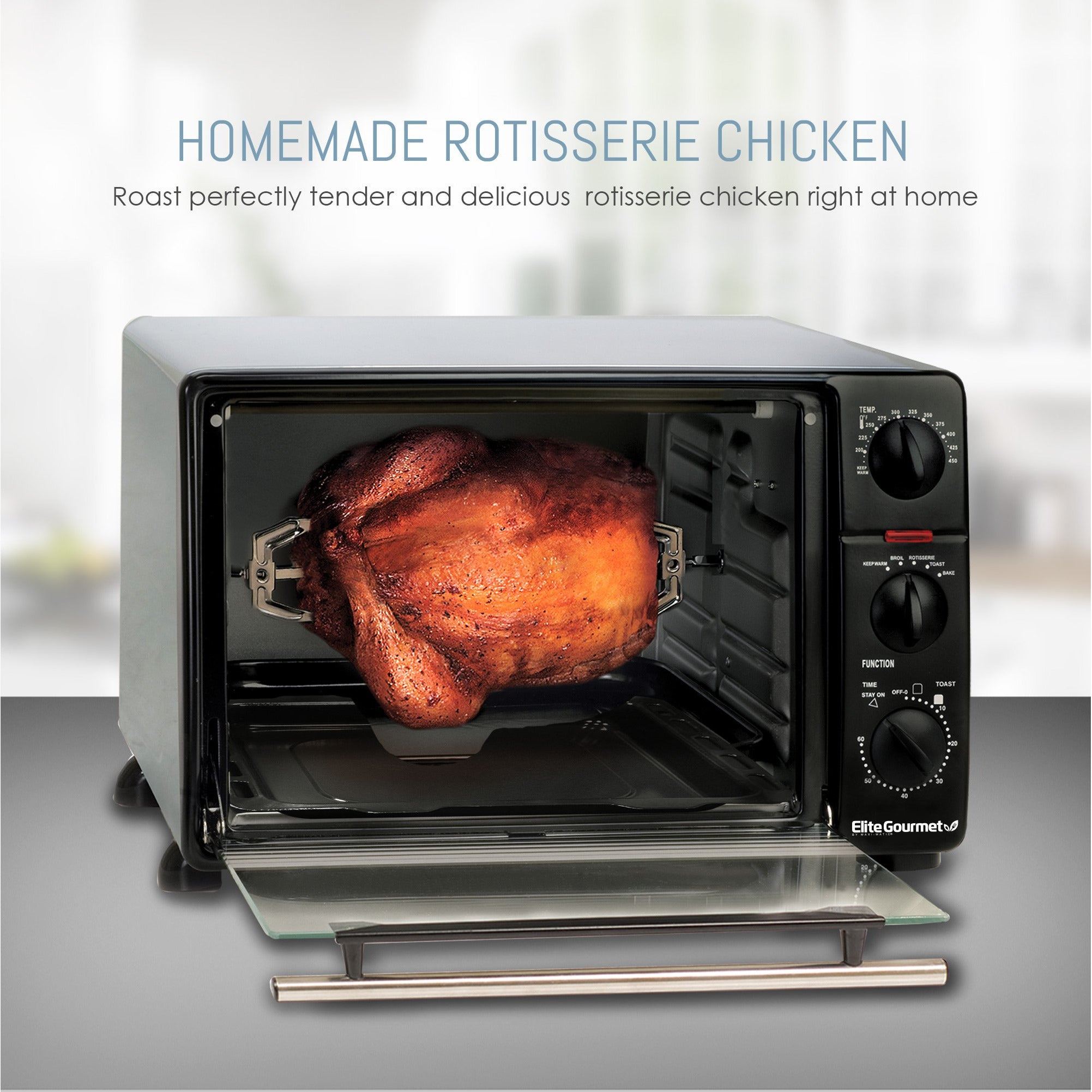 23L Countertop XL Rotisserie Toaster Oven, 6-Slice