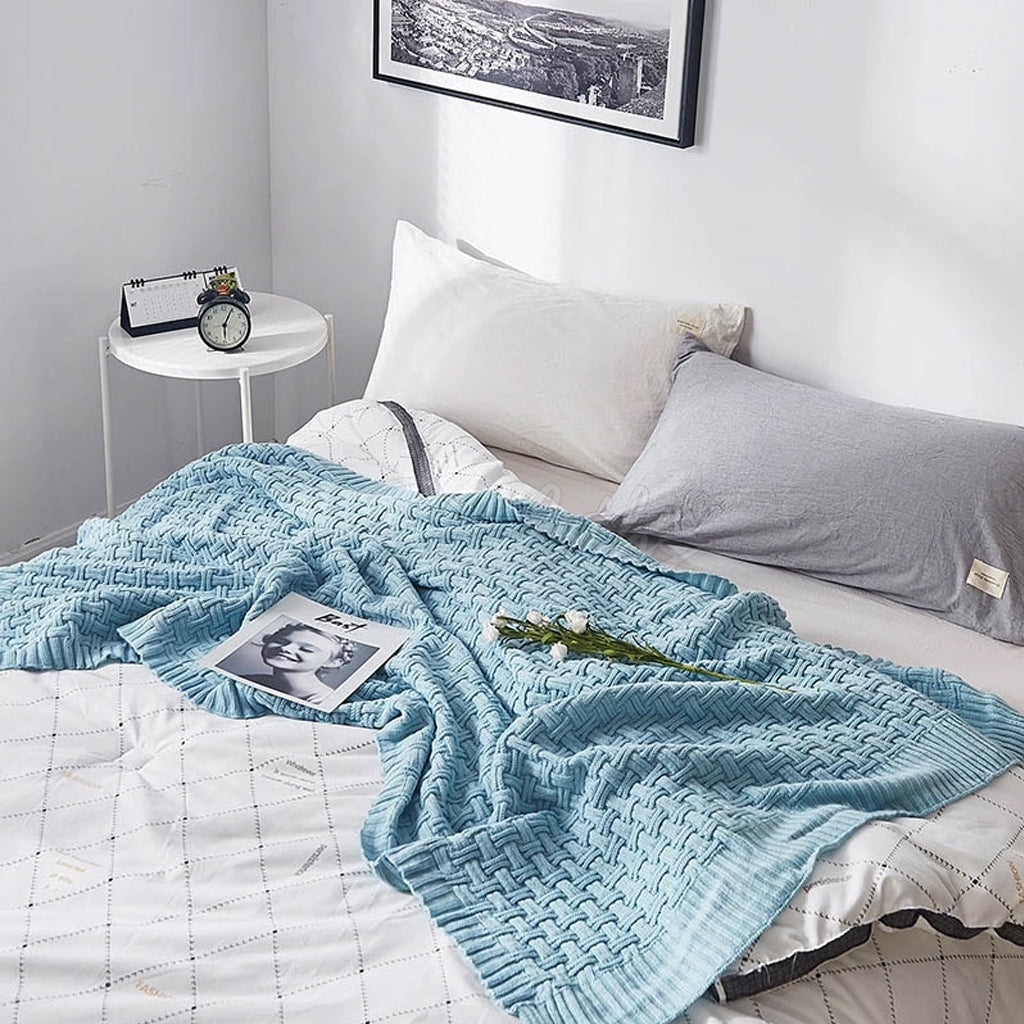 Solid Crochet Knit Blankets