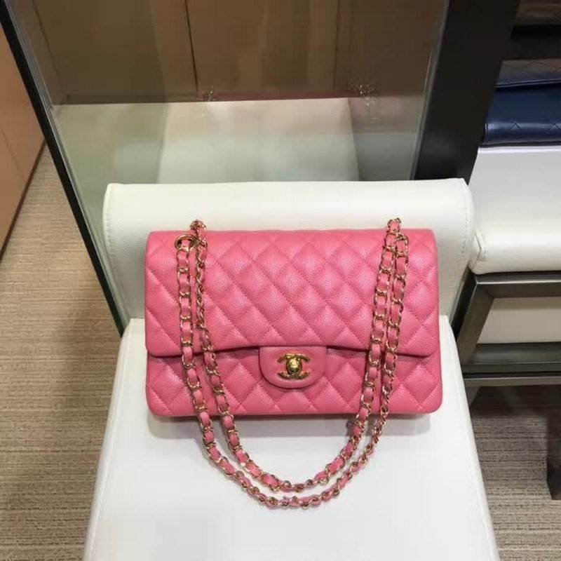 high quality handbag 119009 caviar genuine leather flap bag 1112