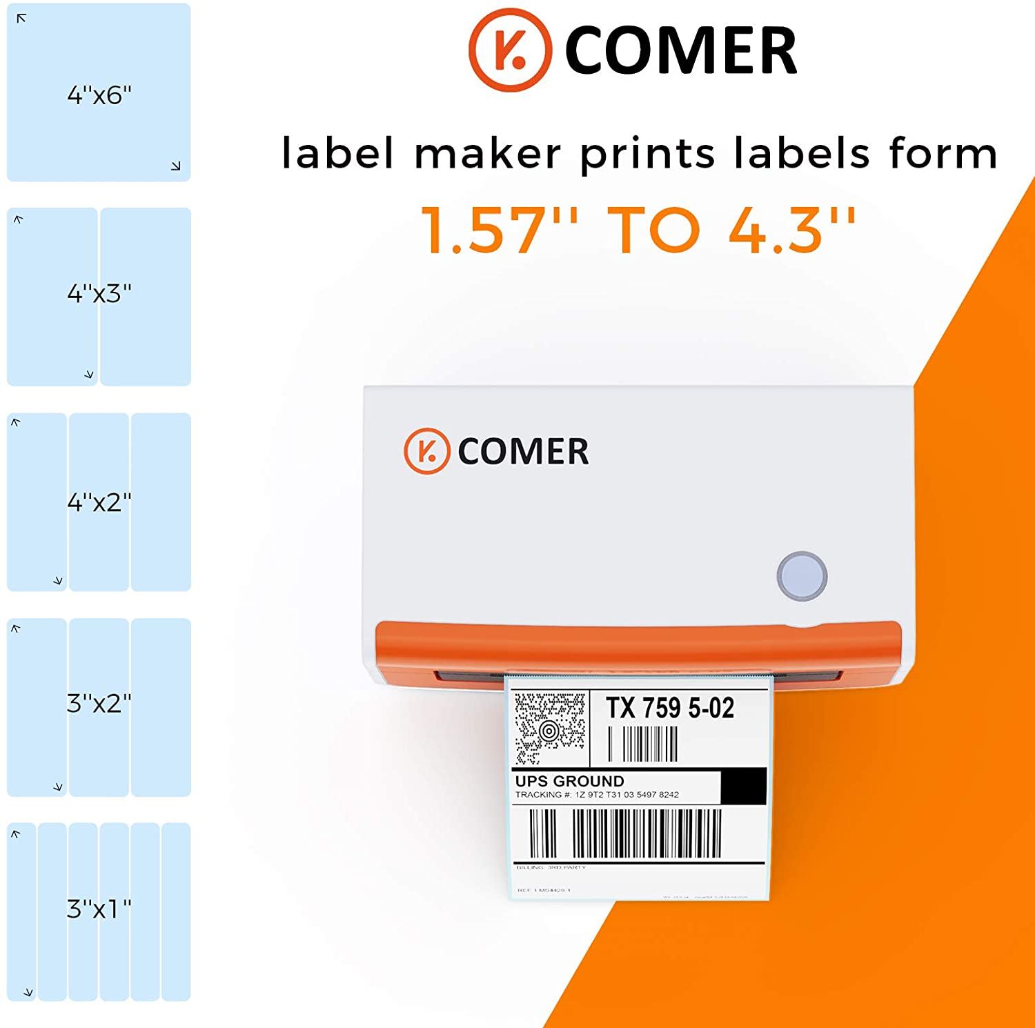 Comer Shipping Label Printer �C Commercial Grade Direct Thermal High Speed Printer