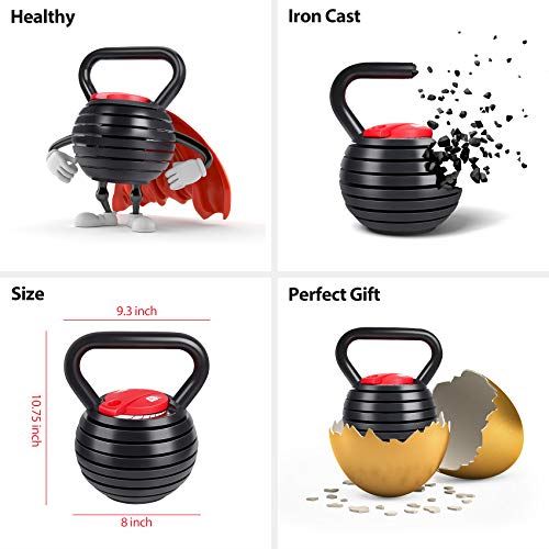 Kettlebell Weight Set, TopMade Cast Iron Adjustable Kettlebell Set Strength Training Exercise 10lb-40lb Kettle Ball