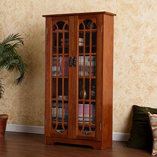 Window Pane Media Cabinet – Oak