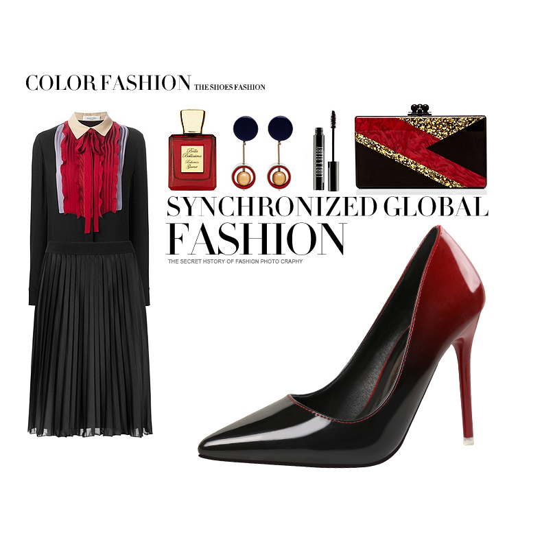 Asmxing 10.5CM Pointed Patent Leather Gradient Sweet Dress Elegant Heeled Sandals