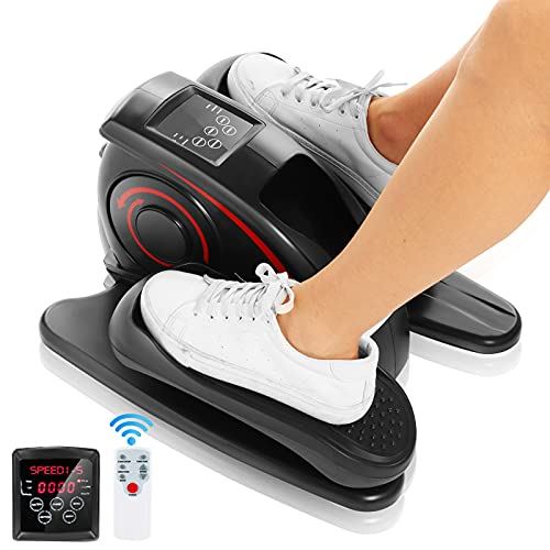 ANCHEER Under Desk Elliptical for Home Workout, Pedal Bike Exerciser, Display Monitor- Black