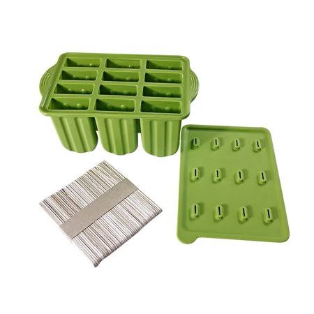Egmy Silicone Frozen Ice Popsicle Maker 12 Cavities Homemade Popsicle Molds Shapes, Size: One size, Green