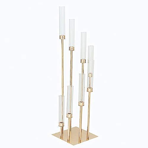 41-Inch Tall Gold Candelabra Candle Holder Centerpiece Glass for Wedding Reception