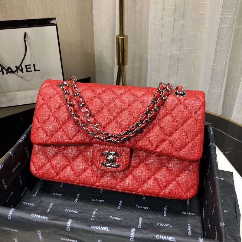 high quality handbag 119012 caviar genuine leather flap bag 1112