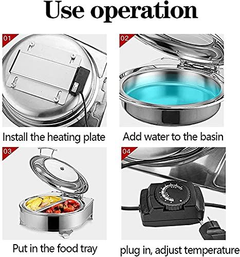 Catering Food Warmer, Electric Square Buffet Servers and Warmers with Visible Lids