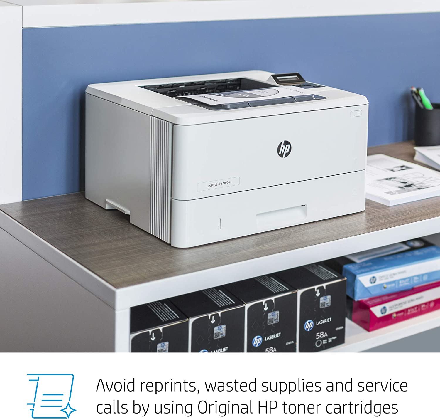 HP LaserJet Pro M404n Laser Printer with Built-in Ethernet & Security Features