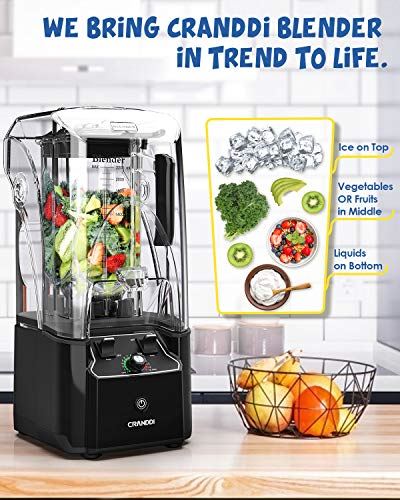 Quiet Shield Blender, High-Speed Countertop Blender with 2200W Base