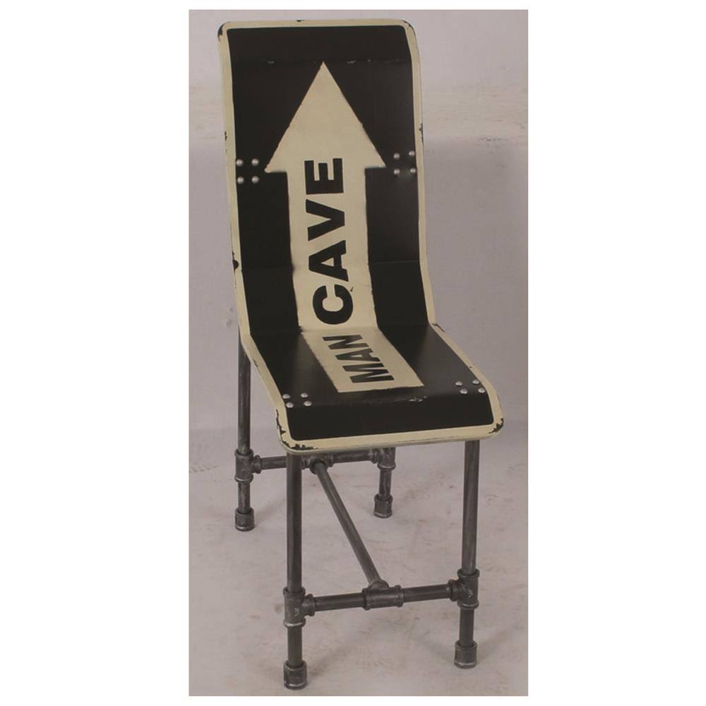 Ram Game Room Man Cave Metal Chair