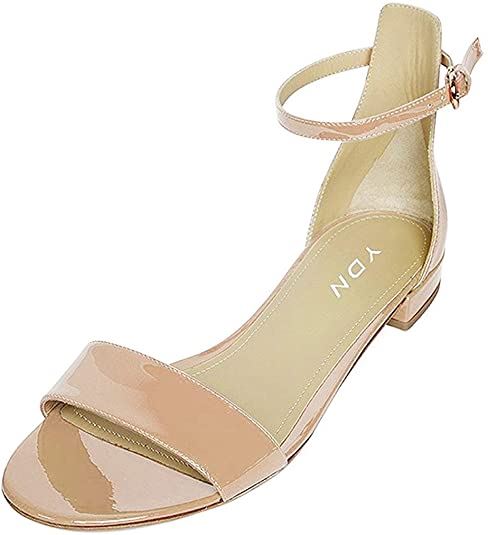 YDN Womens Chic Block Low Heel Sandals