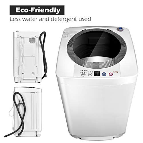 Full Automatic Washer and Dryer Combo, with Built-in Pump Drain 8 LBS Capacity