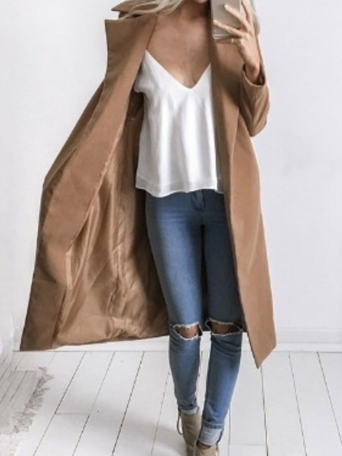 Cotton Shawl Collar Long Sleeve Solid Coats