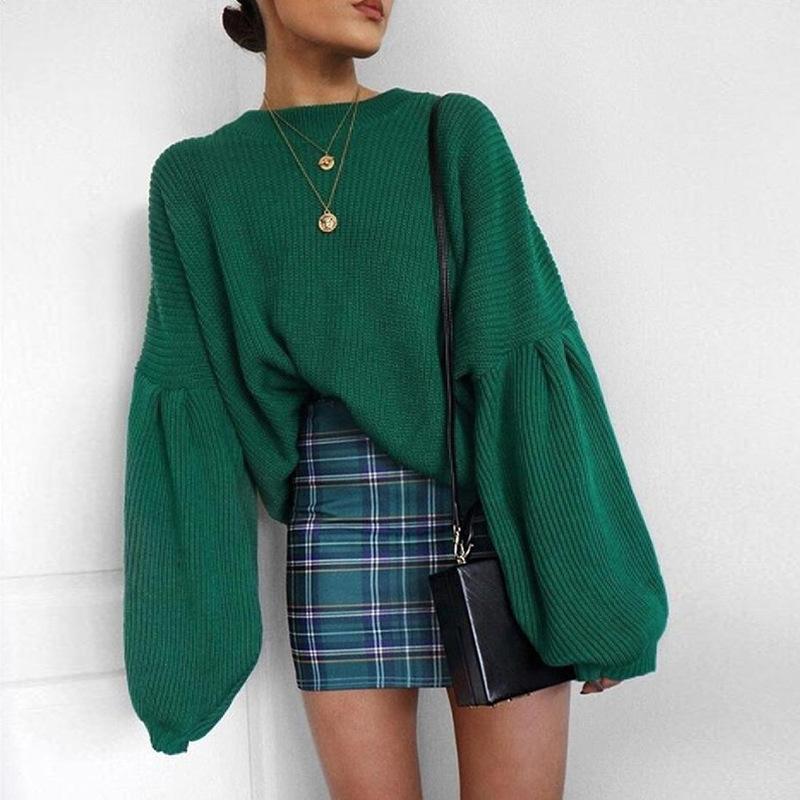 Fashion Round Collar Long Sleeve Loose Comfortable Sweater