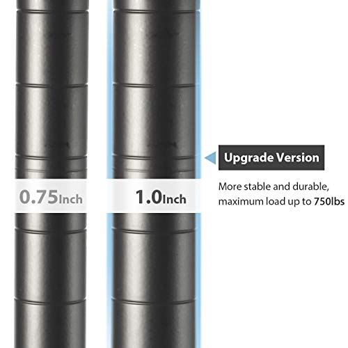 Upgrade 5 Tiers Wire Garment Rack with 74.4′′ L x 18′′ L x 72.4′′