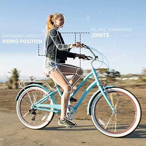 sixthreezero EVRYjourney Women’s 7-Speed Step-Through Hybrid Cruiser Bicycle