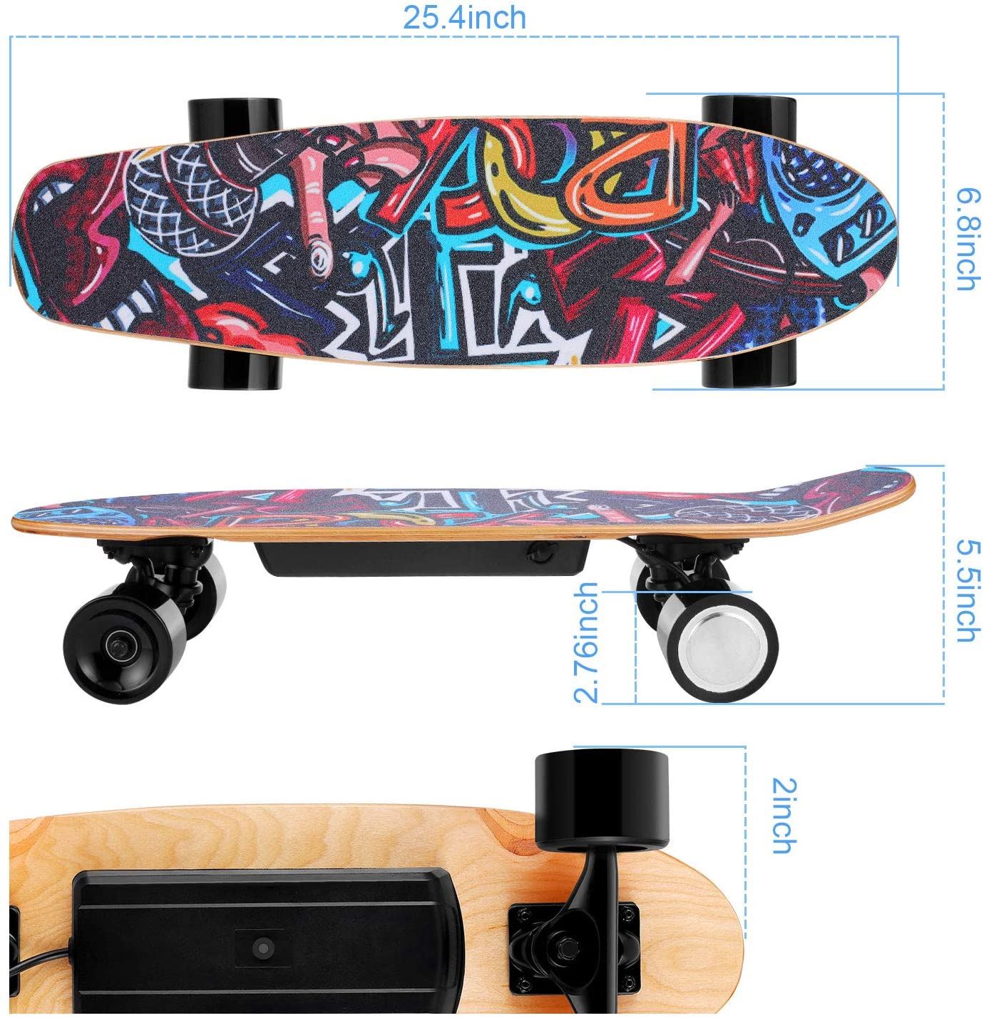 WOOKRAYS Electric Skateboard with Wireless Remote Control