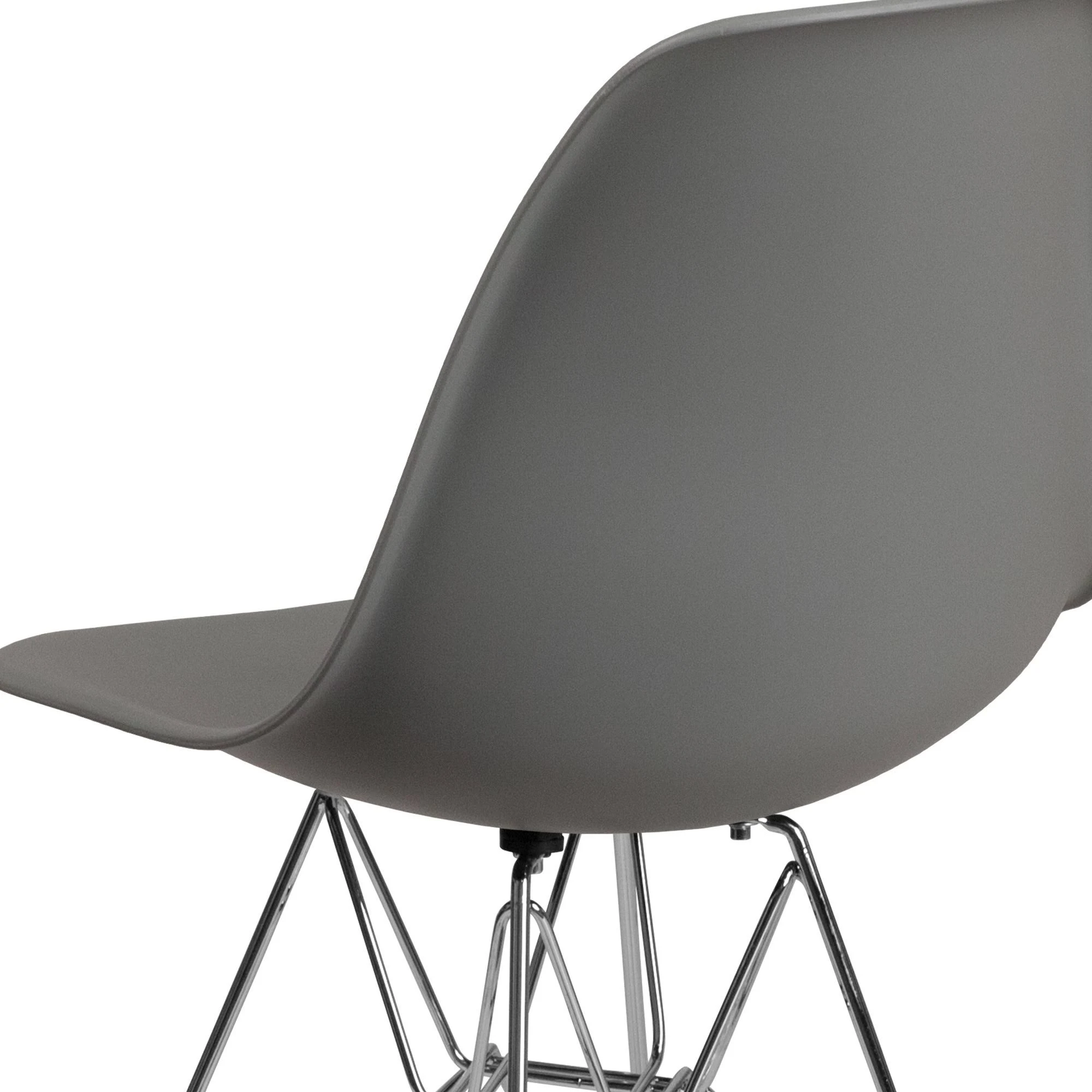Flash Furniture Elon Series Gray Plastic Chair with Chrome Base