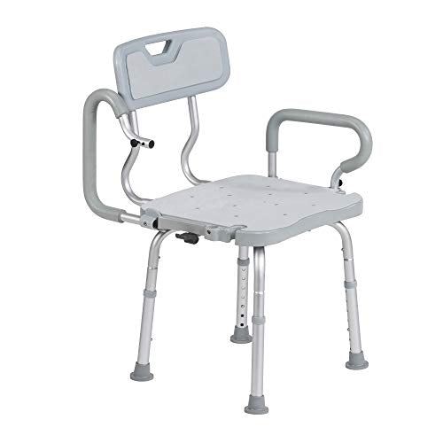 Preservetech 360-Degree Swivel Shower Chair with Arms & Back, Grey
