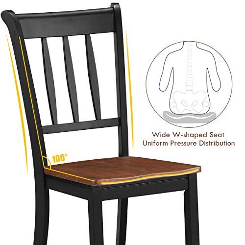 Solid Wood Whitesburg Dining Chairs Set of 4, Spindle Back, Wood Seating