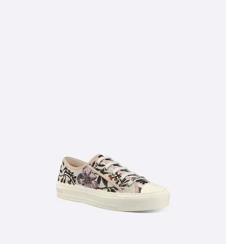Walk'n'Dior Sneaker Multicolor Cotton with Rosa Mutabilis Embroidery