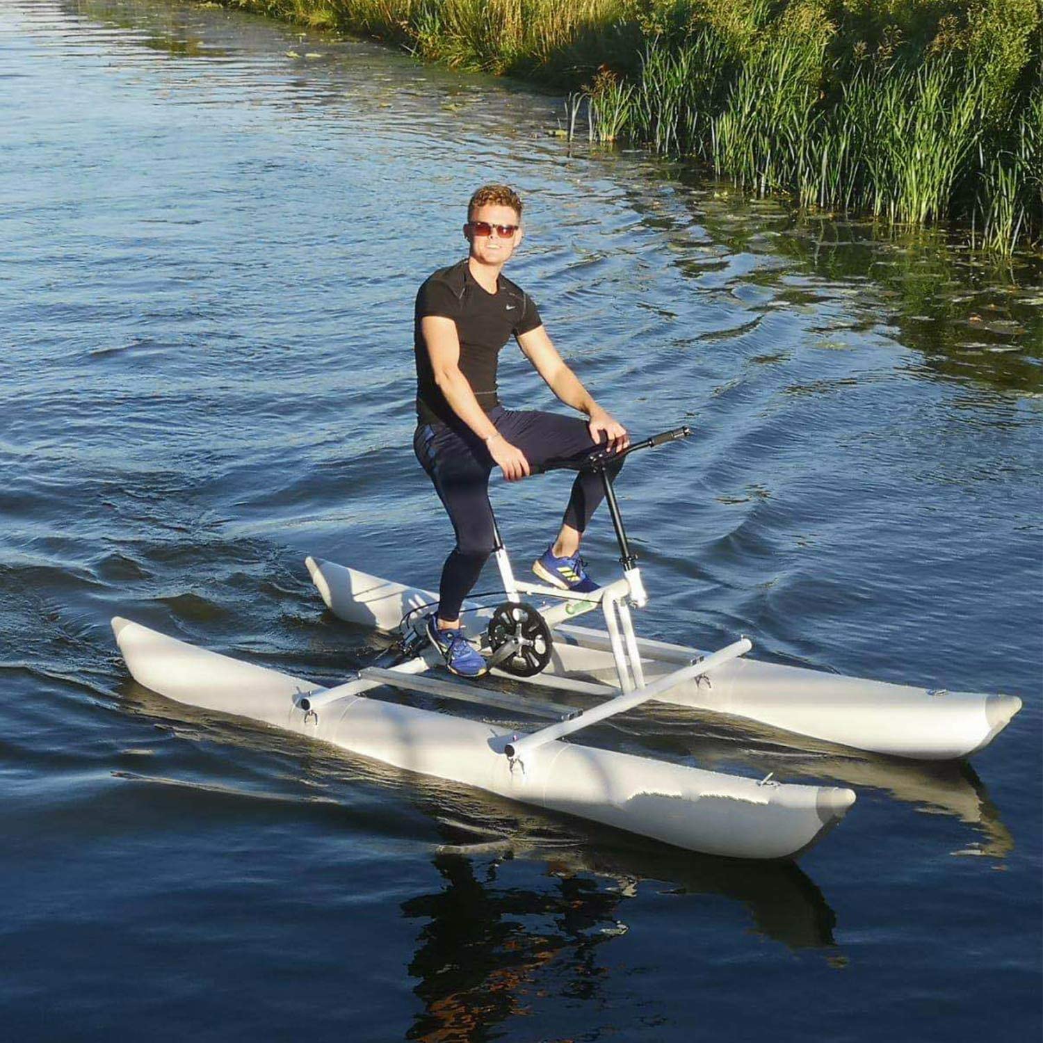 DIVTEK Water Bikes, Inflatable Kayak Bikeboat for Lake, Water Sports Touring Kayaks Sea Pedal Bicycle Boat for Sport Fun Fishing