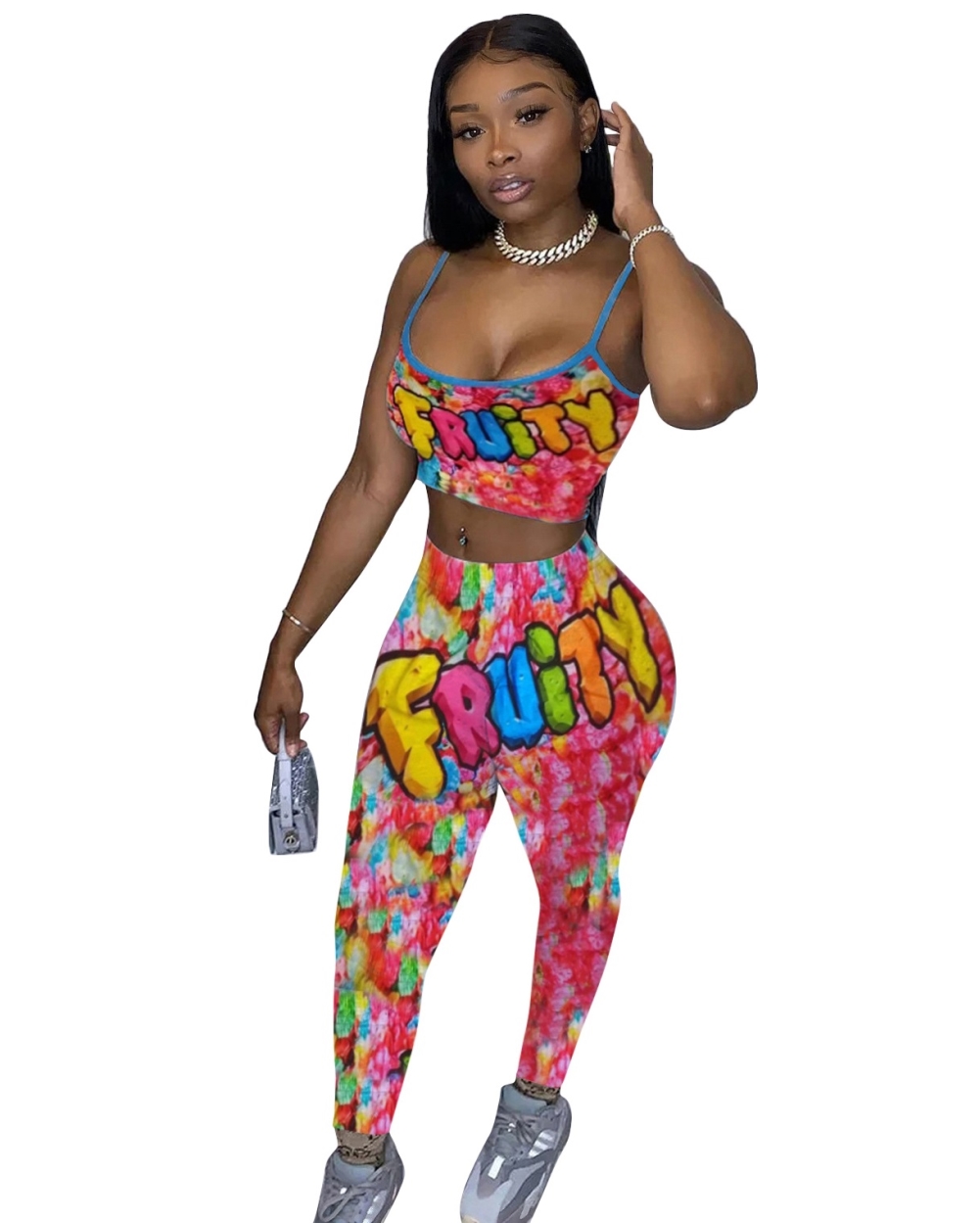 Summer Print Two Piece Leggings Jogger Set