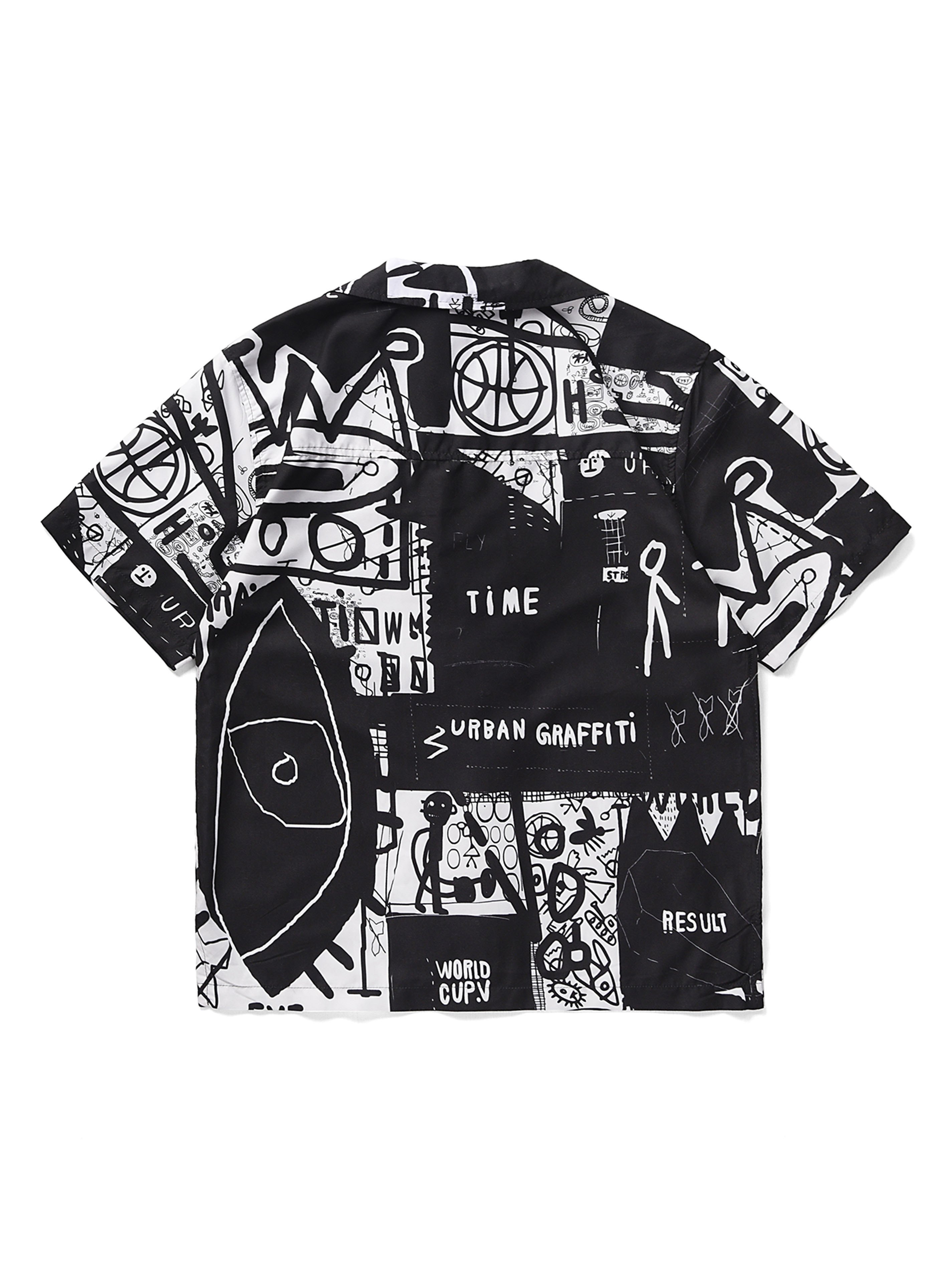 Men’s Darkness Abstract Print Button Blouse