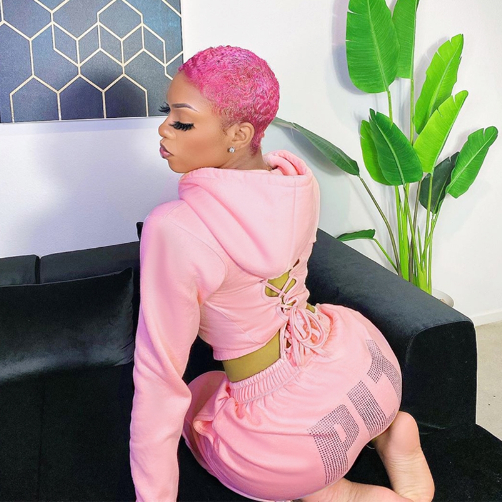 Sexy Lace-Up Back Hoody Crop Top