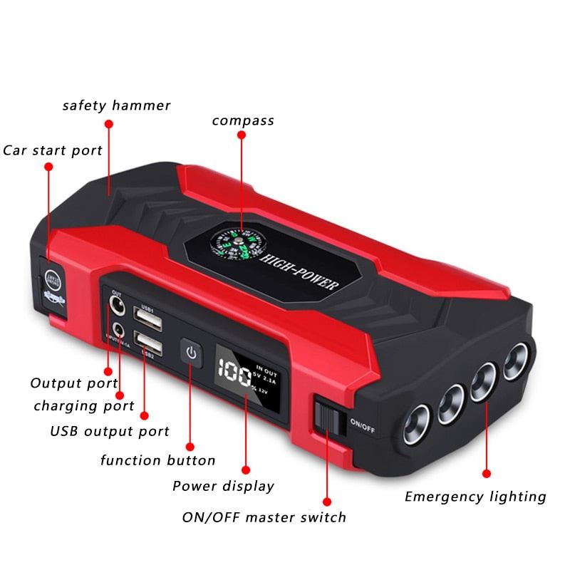 Car Jump Starter Starting Device Battery Power Bank 400A Jumpstarter Auto Buster Emergency Booster