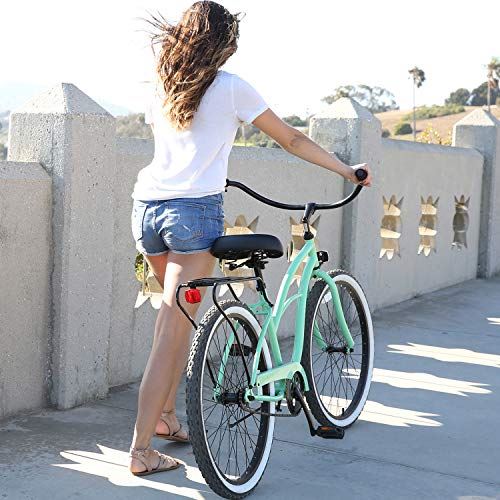 sixthreezero Around The Block Women’s Electric Bicycle, 7-Speed Beach Cruiser Ebike
