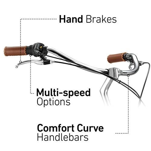 Cruiser Bicycle, 26��� Wheels and 17.5��� Frame, Navy with Brown Seat and Grips