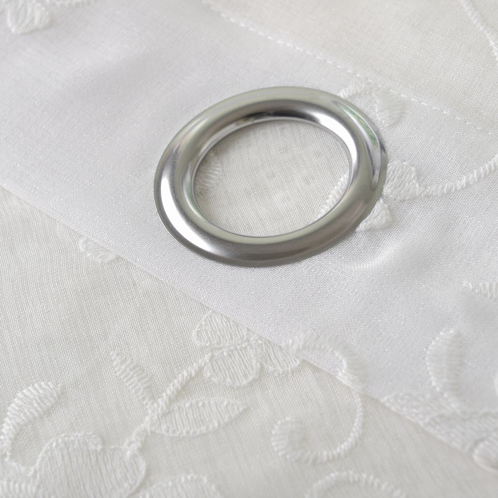 Extra Wide Premium Embroidery Grommet White Sheer Curtain EAF96