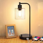 Table Lamp Double USB Wireless Charging Dimming Industrial Wind  Hot Bedside Lamp
